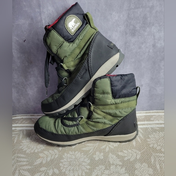 SOREL Whitney Short Lace Waterproof Insulated Winter Boot Size 8.5 Olive Green - Picture 3 of 8